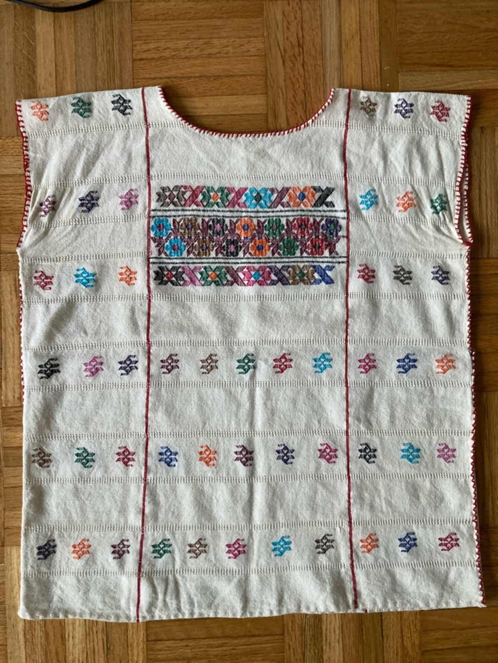Handwoven White Multicolor Embroidered Women’s Top